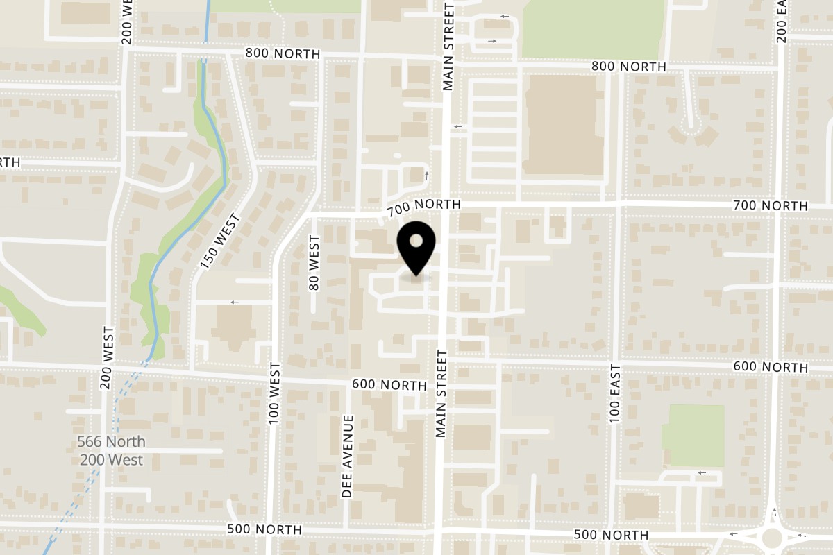 Map showing the location of Romo's Mediterranean Grill on 661 Main St in Logan